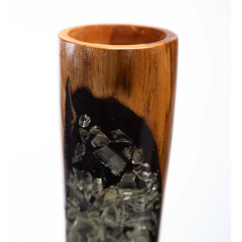 19.75'' H Wood Tabletop Candlestick