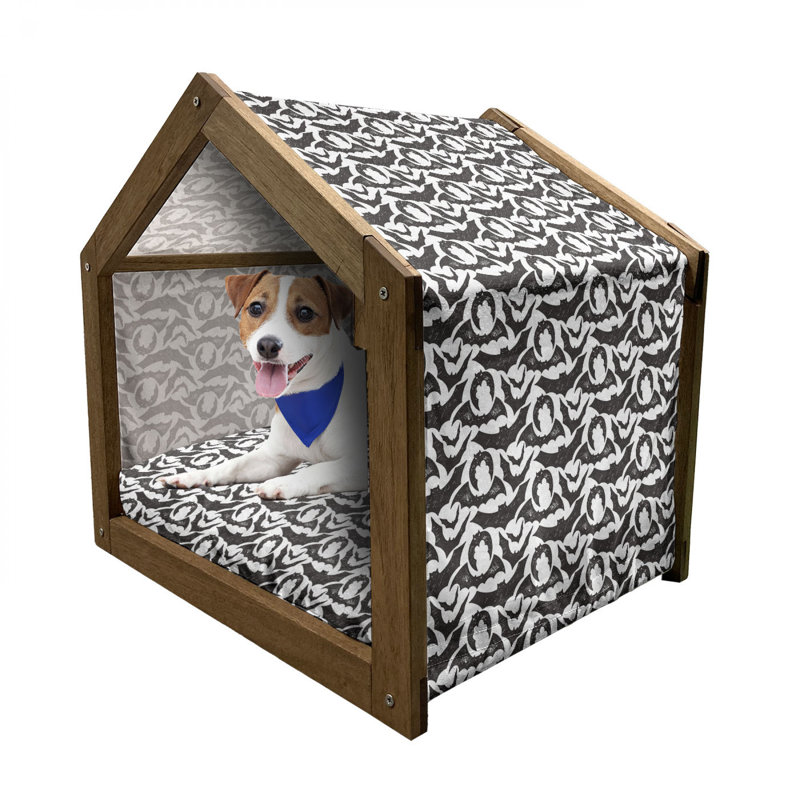 Niche pour chien en bois gris, H 22,44 po x l 23,62 po x P 17,72 po