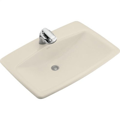 Man's Lav Self-Rimming Bathroom Sink in Almond with 8" Centers