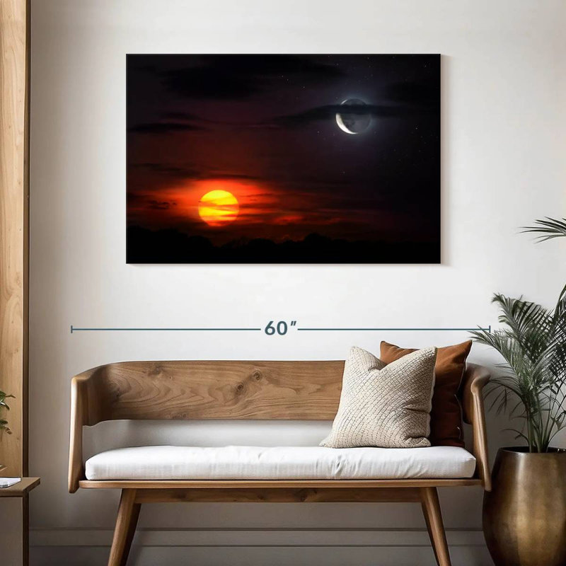 Oberle Sunset With Moon, 30" H x 45" W
