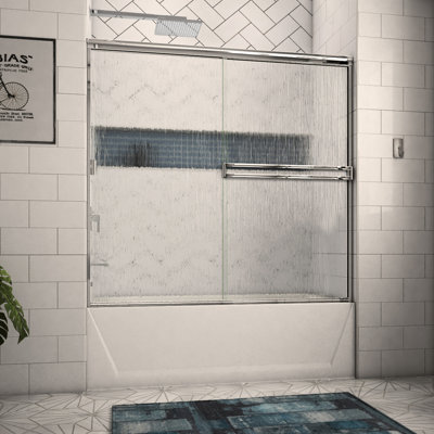 - W x 56.375'' H Bypass Door Semi-Frameless Tub Door with