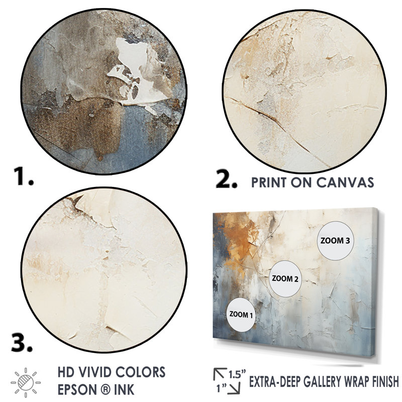 Spatule bleue et beige Path To The Ink - impressions sur toile abstraites, H 34 po x l 44 po x P 1,5 po