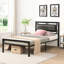 Structure de lit simple en métal noir avec installation, fonctionnement silencieux et stable, assemblage rapide, convient à tous les styles de matelas, structure de charge de 300 lb, performance,