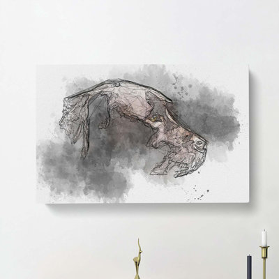 Chocolate Brown Labrador Dog in Abstract - Wrapped Canvas