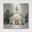  «Country Church At Christmas 1» par Nicole DeCamp, art mural en métal, 36 po x 36 po-540873892
