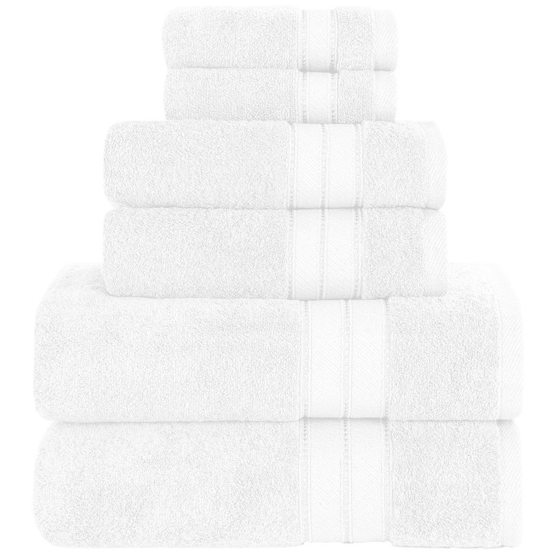 Modern Threads - Spun Loft 6-Piece 100% Combed Cotton Towel Set - Bath Towels, Hand Towels, & Washcloths - Super Absorbent & Quick Dry - 600 GSM - Soft & Plush