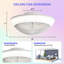 Ventilateur de plafond classique à 7 pales transparentes Corabelle de 15 po en ABS, effet d'éclairage immersif RVB, contrôle intelligent APP / six vitesses
