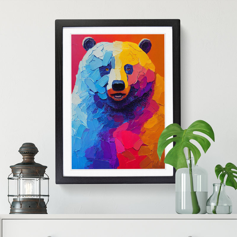 FRM-V0523-220X Bear Vol.3 - Single Picture Frame Print, 64cm H x 46cm W x 2cm D, Black Framed