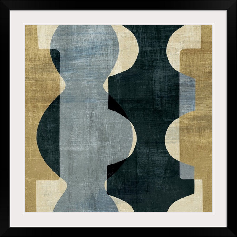 « i », impression Geometric Deco, Cadre noir, H 32 po x l 32 po x P 1 po