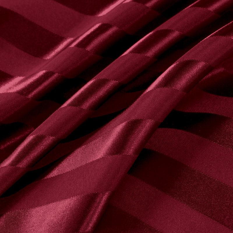 Kanheya Microfiber 250 TC Reversible Stripe Duvet Cover Set with Pillowcases, Super King - 2 Standard Pillowcases, Burgundy