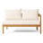 SOFA  SET-TEAK+BEIGE