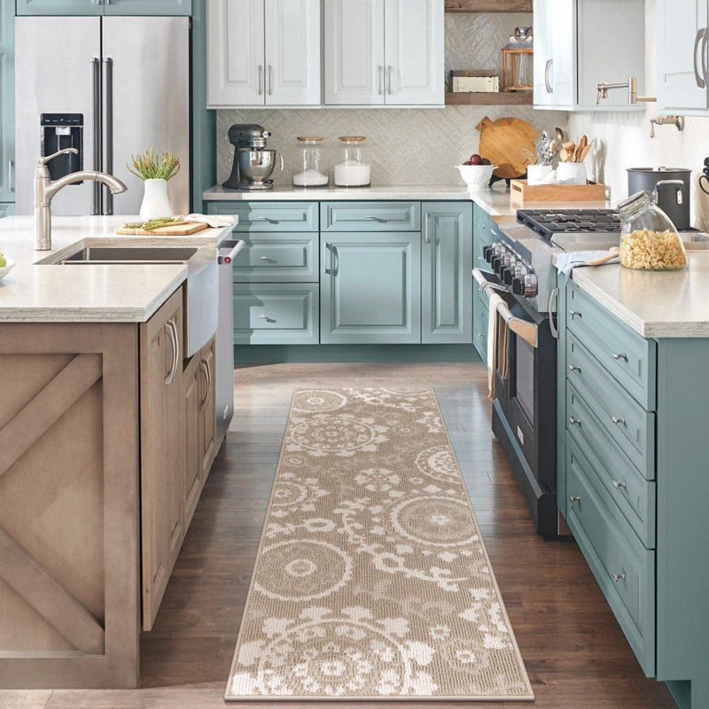 Floral Machine Tufted 60cm X 180cm Area Rug