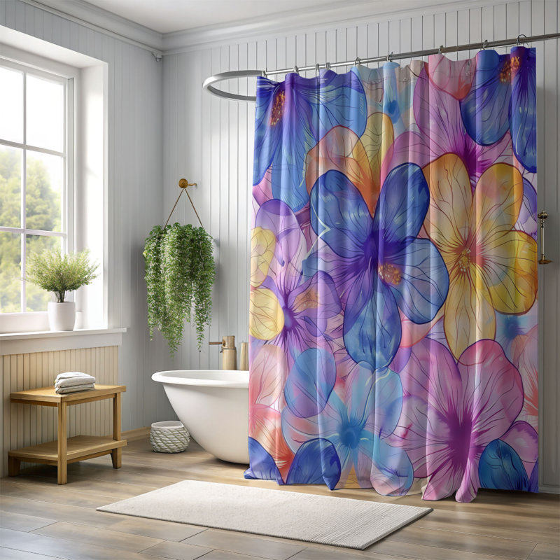 Vivid Bloom - Premium Shower Curtain, 74"H x 71"W