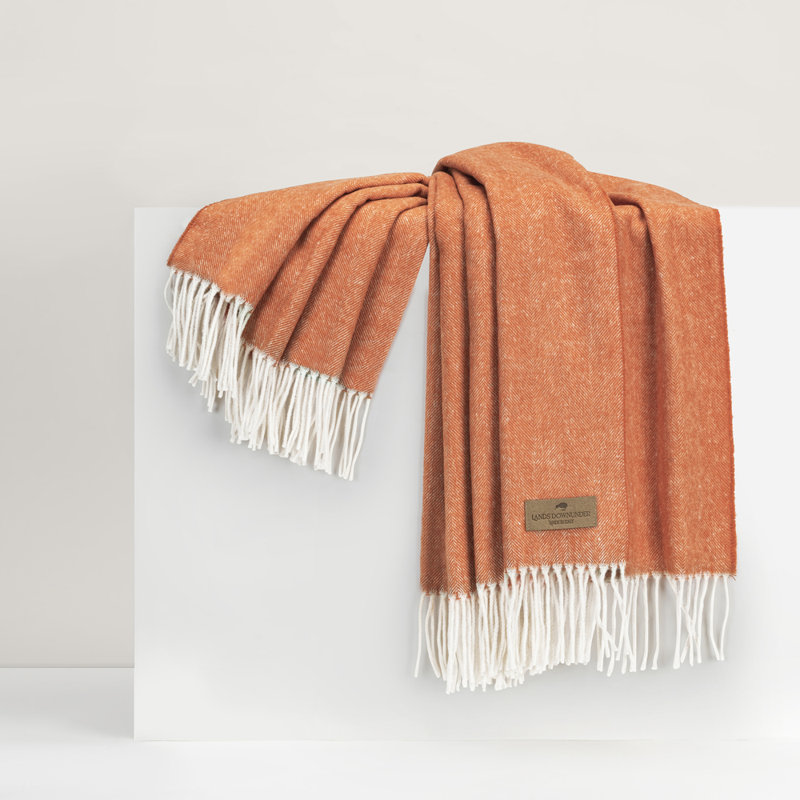 Italian Herringbone Throw, Mandarin