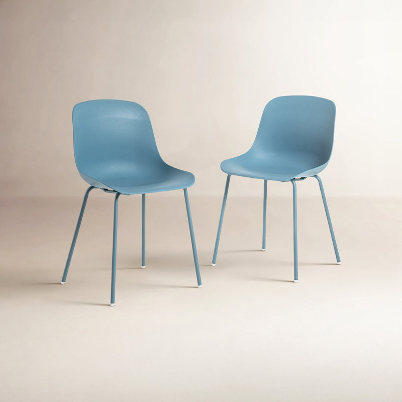Meli Armless Dining Chairs, Blue