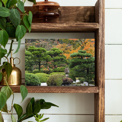 Trees And Bushes In Autumn In Japanese Garden Portland Oregon USA by Dan Merkel - Wrapped Canvas Print