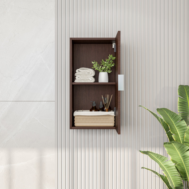 Hokku Designs Ceceila 14 In. W X 13 In. D Wenge Wall-Mounted Linen Cabinet