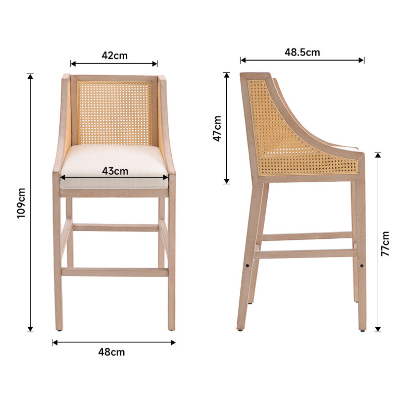 Anje Upholstered Counter Stool with Solid Wood Frame