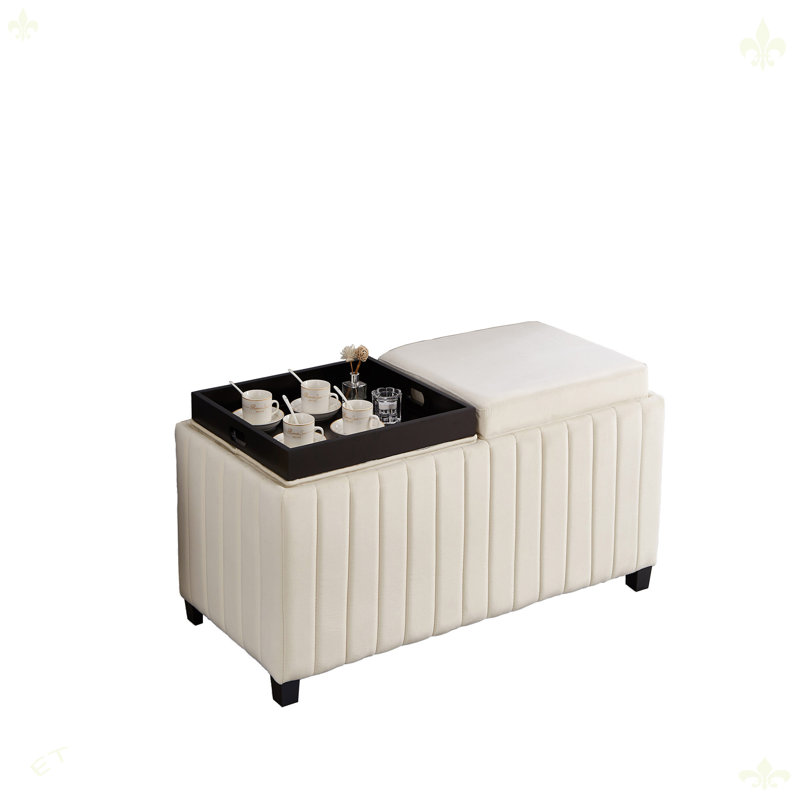 Banc contemporain avec repose-pieds Cubestorage
