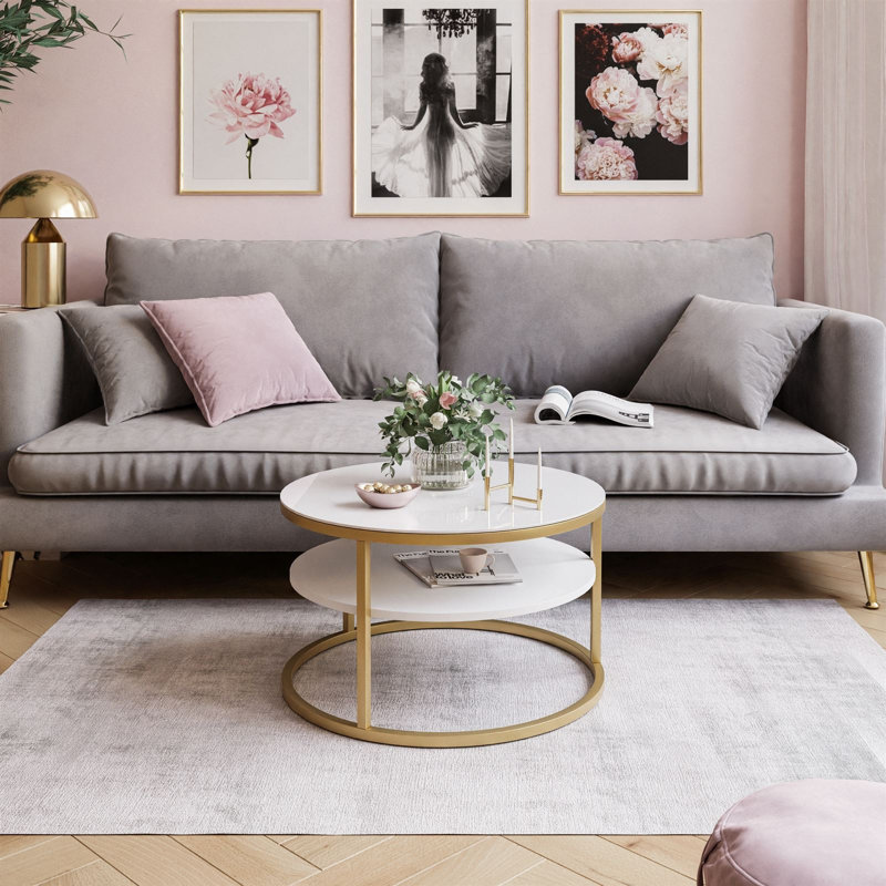 Knowlson Coffee Table, White/Gold