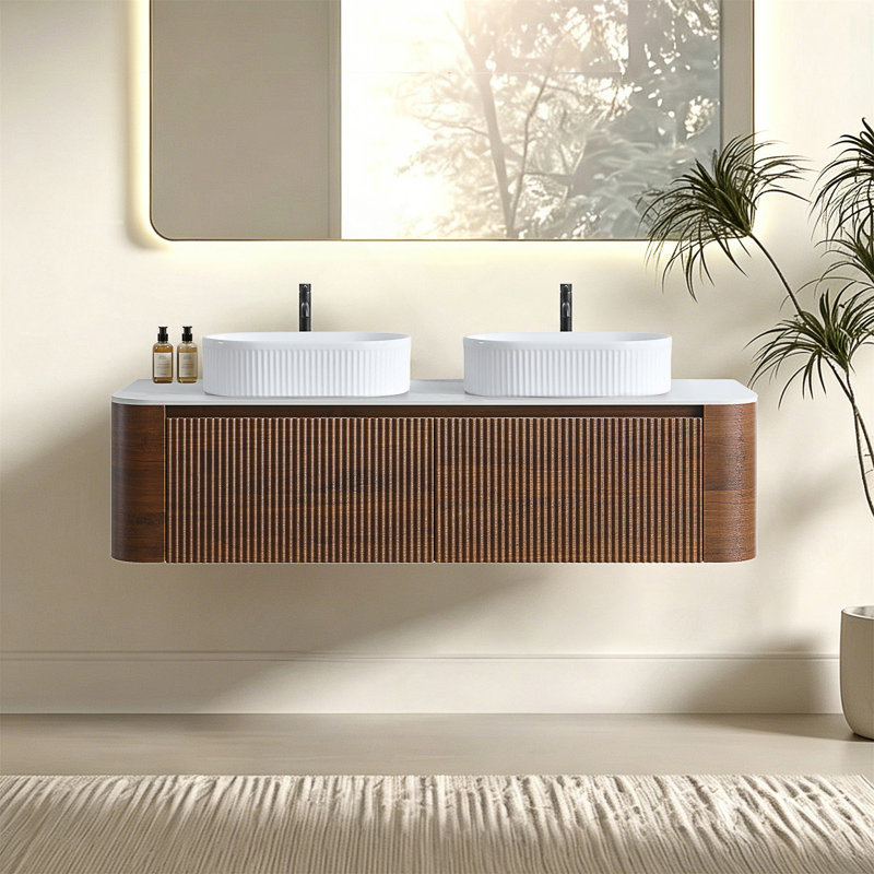 Double Sink Bathroom Vanity with Soft-Close Drawers