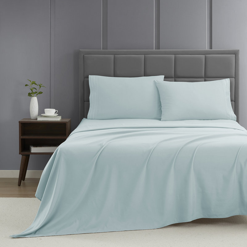  Ensemble de draps hypoallergéniques à double brossage 1800 Series, Bleu clair aqua