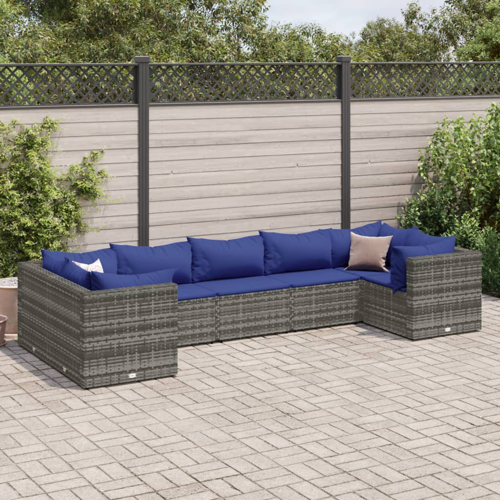 Vidaxl 7-Tlg. Garten-Lounge-Set Mit Kissen Braun Poly Rattan