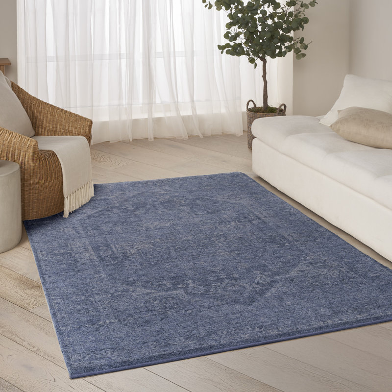 DKNY Pure Shades 4' x 6' Blue Vintage Indoor Rug, Rectangle 4' x 6'