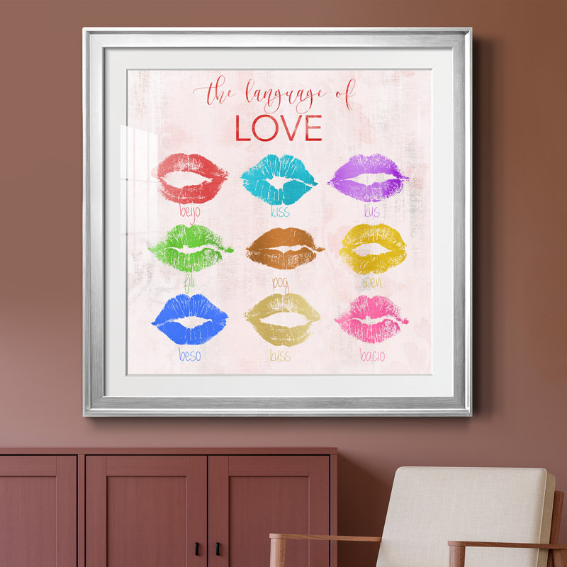 Rainbow Kiss - impression encadrée, H 26,5 po x l 26,5 po x P 1,5 po, Encadrement argenté