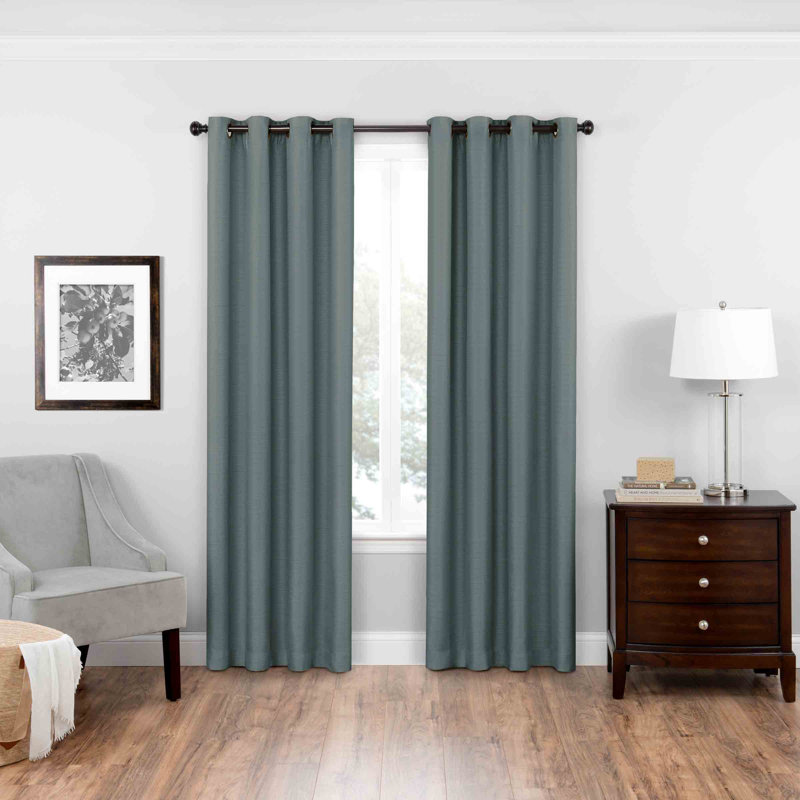 Bryson Blackout Curtain Single Panel, Blue, 52" W x 95" L
