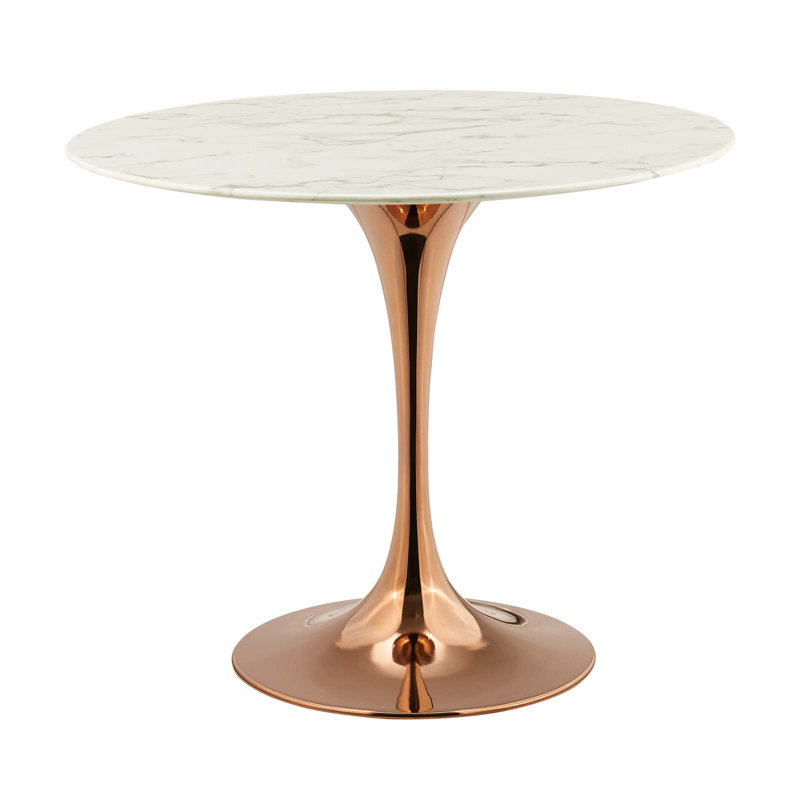  Lippa Oval Artificial Marble Dining Table, White, 29.5" H x 78.5" L x 47" W, White