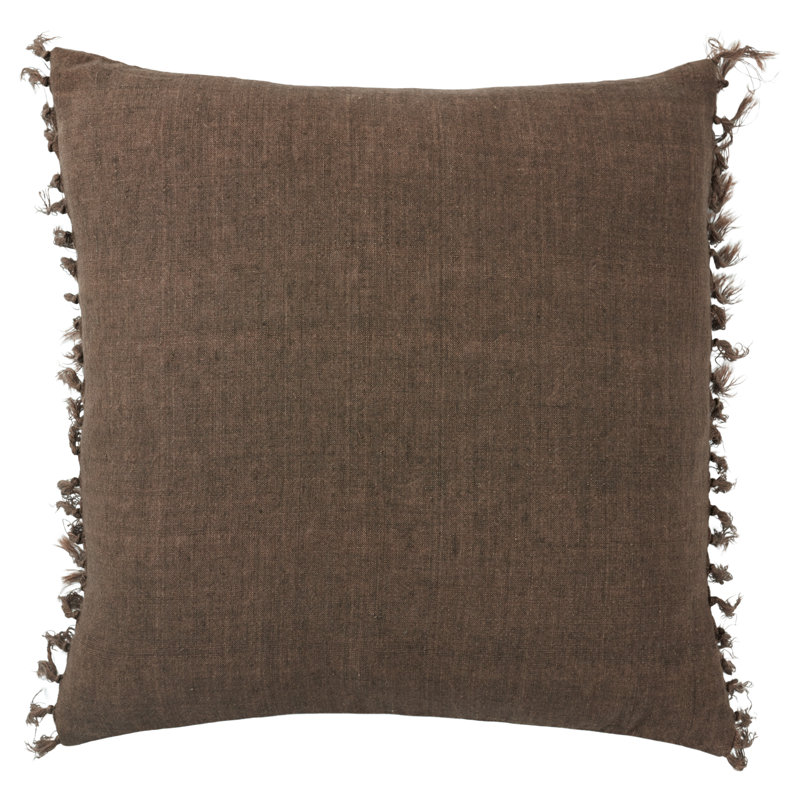 Sharron Square 100% Linen Pillow, Pinecone, Down