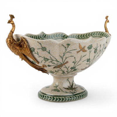 Green Bird Peacock Handle Basin