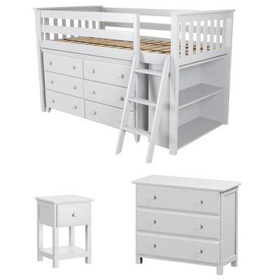 Ensemble de chambre configurable avec lit mezzanine simple Kaiden