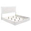 Grand lit avec tête de lit géométrique et éclairage à DEL intégré. Finition laquée ultrabrillante sur bois stable pour chambre à coucher de style contemporain