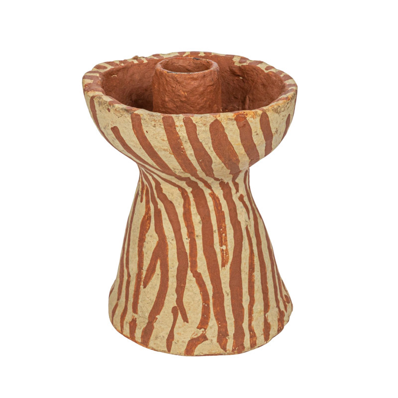 5'' H Paper Mache Tabletop Candlestick