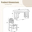 7-piece Farmhouse Dining Set - 59.8" Table & 6 Rattan Chairs-2132373506-2132373505