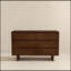 Commode à 6 tiroirs en noyer de style Mid-Century moderne H 32,2 po x l 47,2 po x P 17,7 po