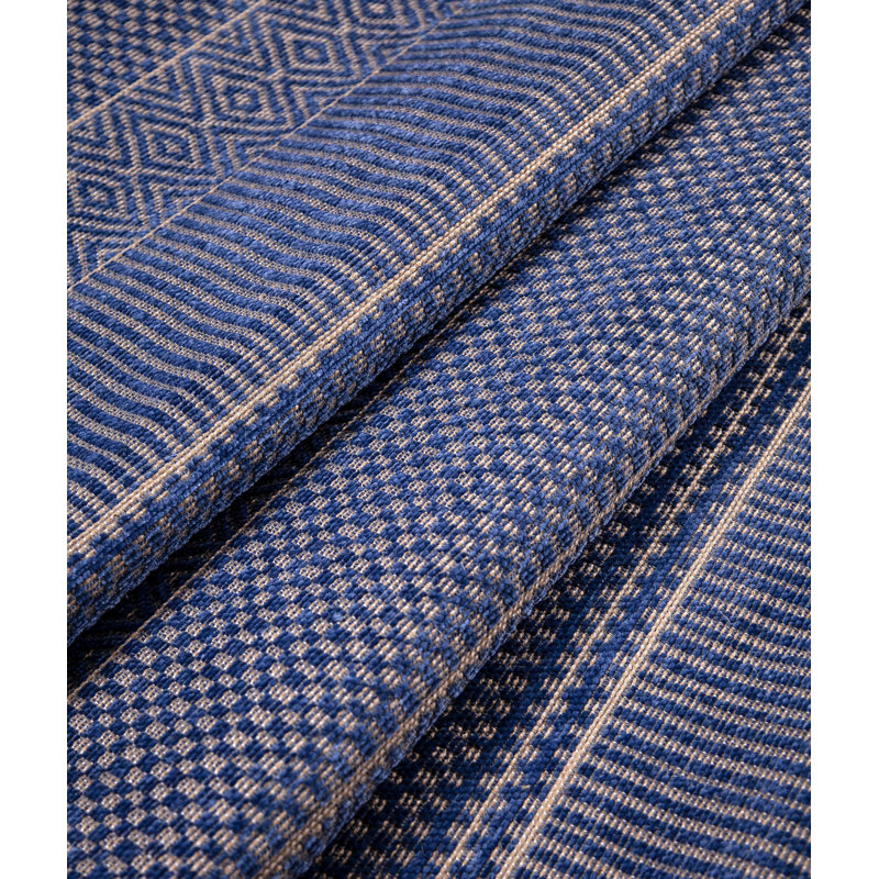 Tapis tissé bleu marine de qualité supérieure, 6,6 x 9,5 pieds | 100% jute et chenille, hauteur de poils de 0,3 po | Envers en coton antidérapant, 400 000 points de fil | Idéal pour le salon, la chambre à coucher et le bureau | Facile d'entretien et facile à nettoyer
