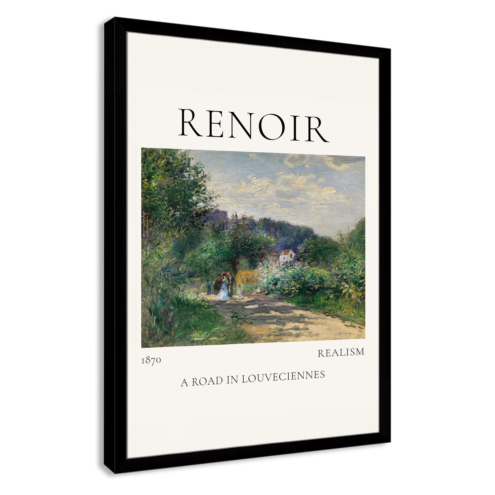 Rocchetto "A Road in Louveciennes" Print, Black Single Picture Frame, No, 49" H x 35" W x 1.25" D