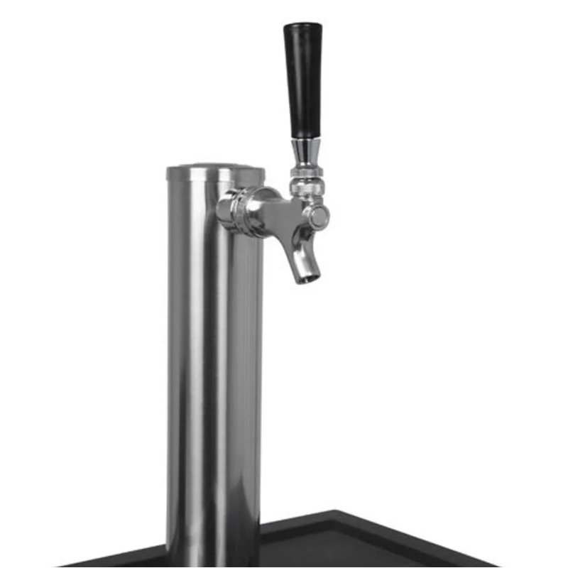 EdgeStar 3.2 Cubic Feet Silver Single Tap 5 Gal Keg Freestanding Kegerator with Door Lock and Adjustable Temperature