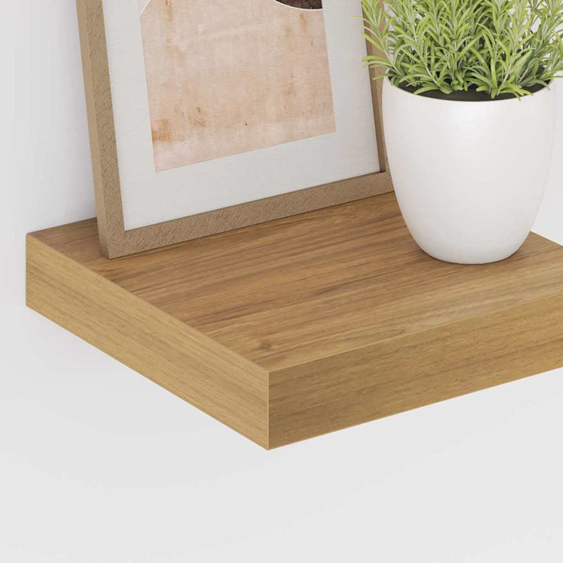 Floating Shelf, 4cm H x 23cm W x 23.5cm D, Brown
