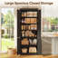 Armoire de rangement de 71 po de hauteur, armoire de rangement haute avec 6 portes et tablettes réglables, armoire de rangement Farmhouse noire-709934512