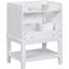 Bois blanc massif et base d'armoire de salle de bain - tiroir et tablette ouverte pour meuble-lavabo fonctionnel blanc seulement, avec fonctionnalité