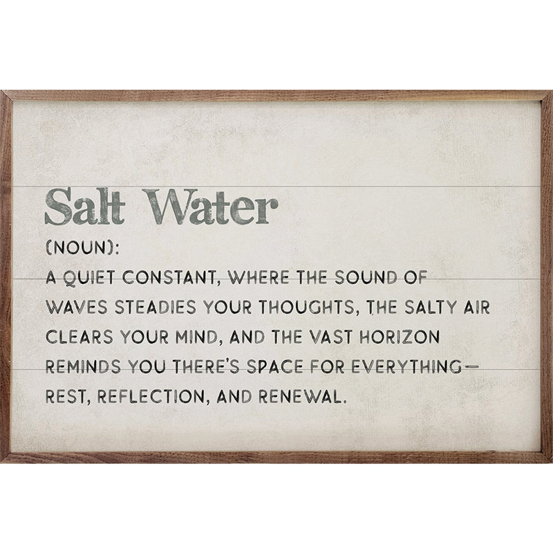 Définition de l'eau salée, H 5 po x l 8 po