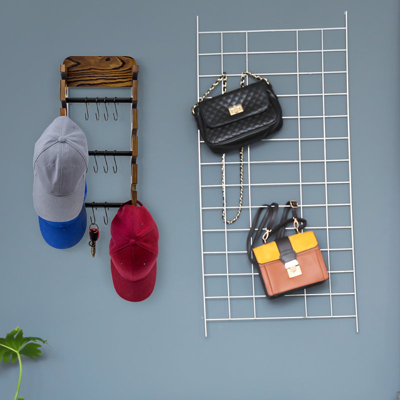 Chapeau mural à 3 niveaux et crochets pour accessoires