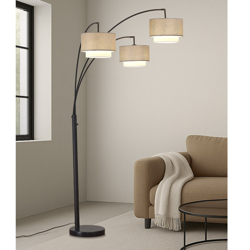 Estabrook 84'' Tree Floor Lamp, Brown/White, Dark Bronze/Black