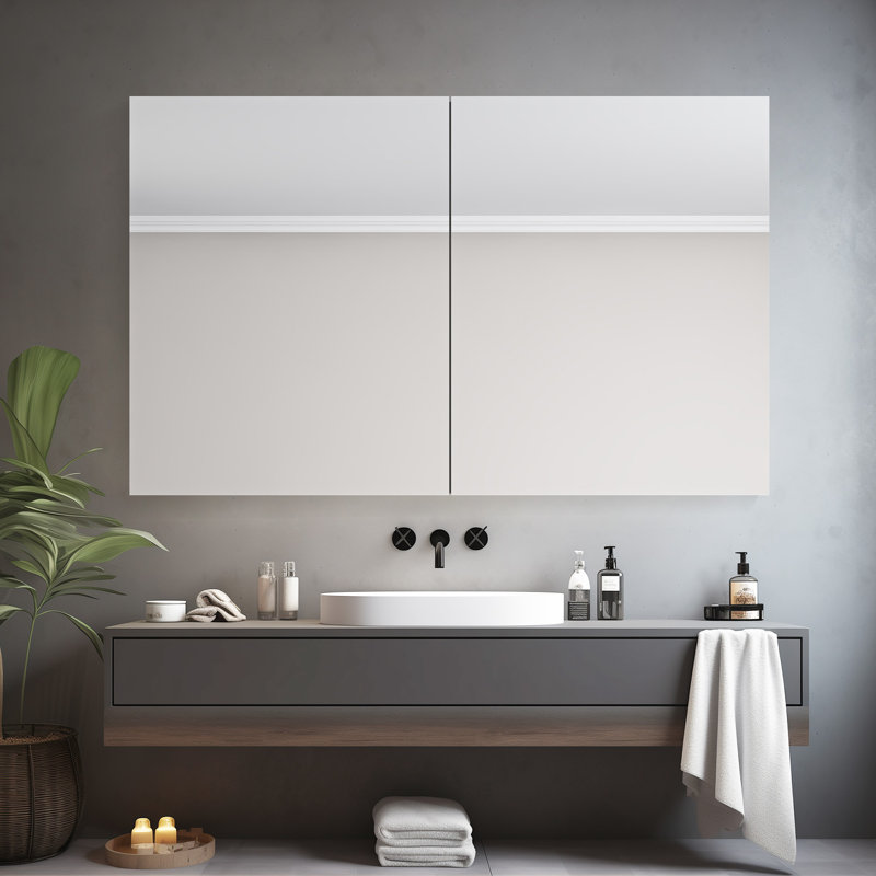 Eriberto W H Medicine Cabinet Mirror Fixed, 30" H x 48" W x 4.8" D