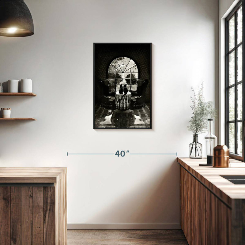 Crâne de chambre BW, Cadre flottant noir, 21 po x 31 po