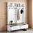 Retro Farmhouse-Style Entryway Storage Rack, Multi-Functional Coat Rack With Storage Drawers, Suitable For Hallways, Living Rooms, And Entryways.-1583546322